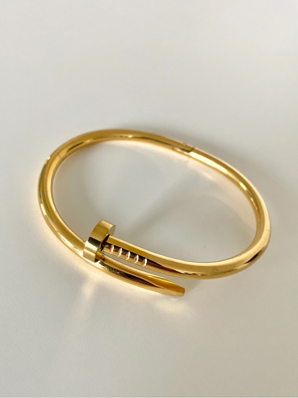 Generic Gold Stainless Steel Nail Cuff Bangle Bracelet